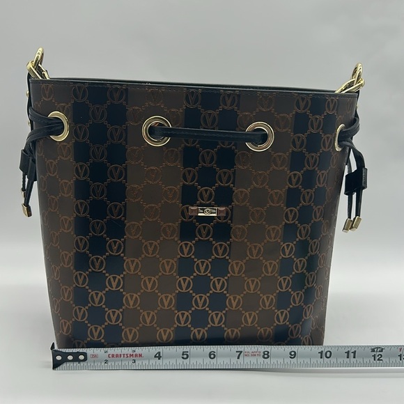 1387- VALENTINO By Mario Valentino Karl Monogram Stripes NWT - Picture 7 of 14